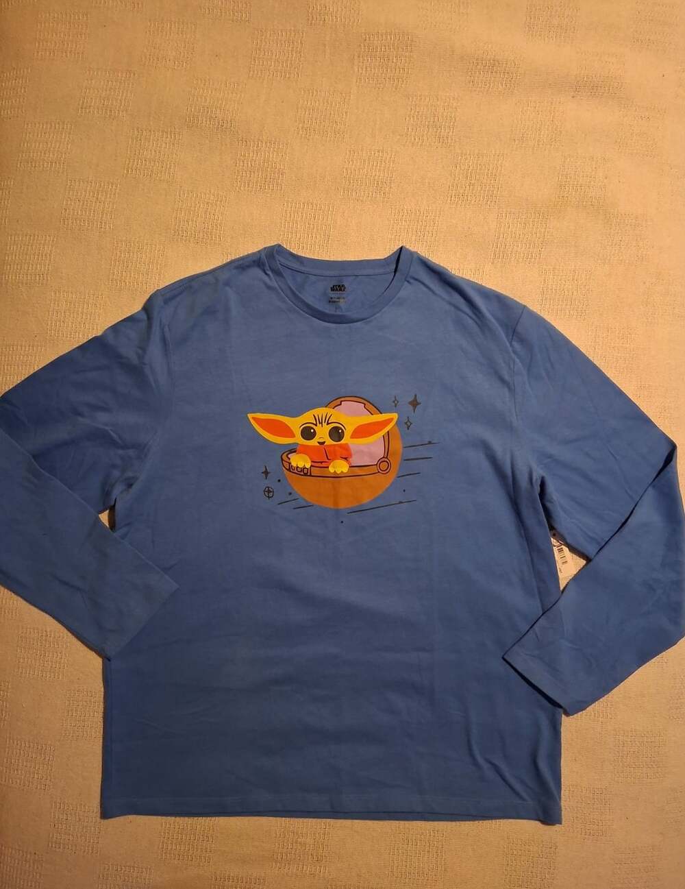 Amazon Essentials Star Wars Grogu Long Sleeve T-Shirt Size L Blue
